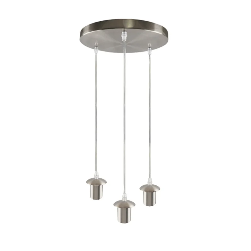 Lámpara colgante sin pantalla cromada de aluminio, Rika