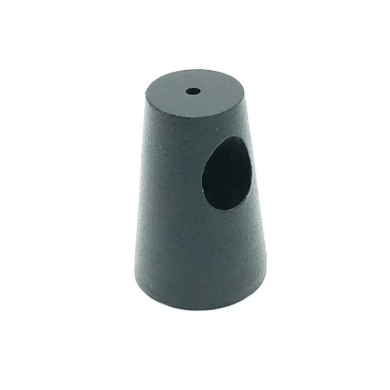 Accesorio forma cónica negro para sujetar cable acero