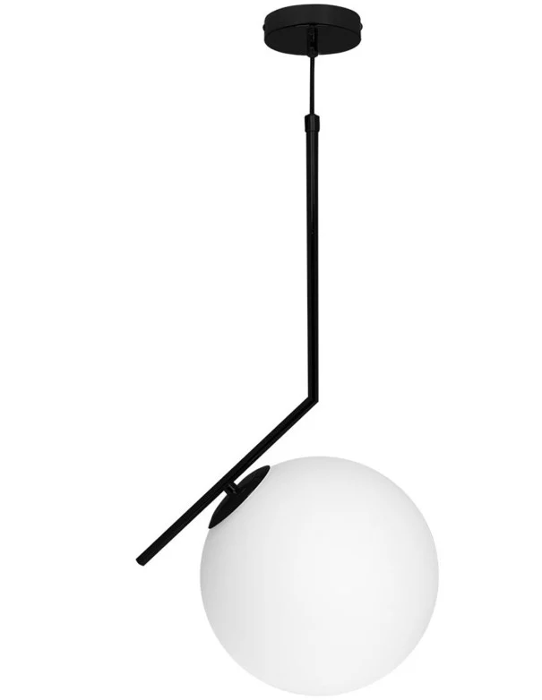 Aimee Lámpara Bola Opal Montura Negra