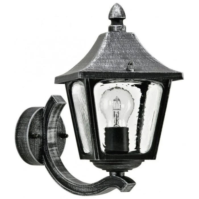 Albert 1820 Aplique para exterior Negro, Plata, 1 luz