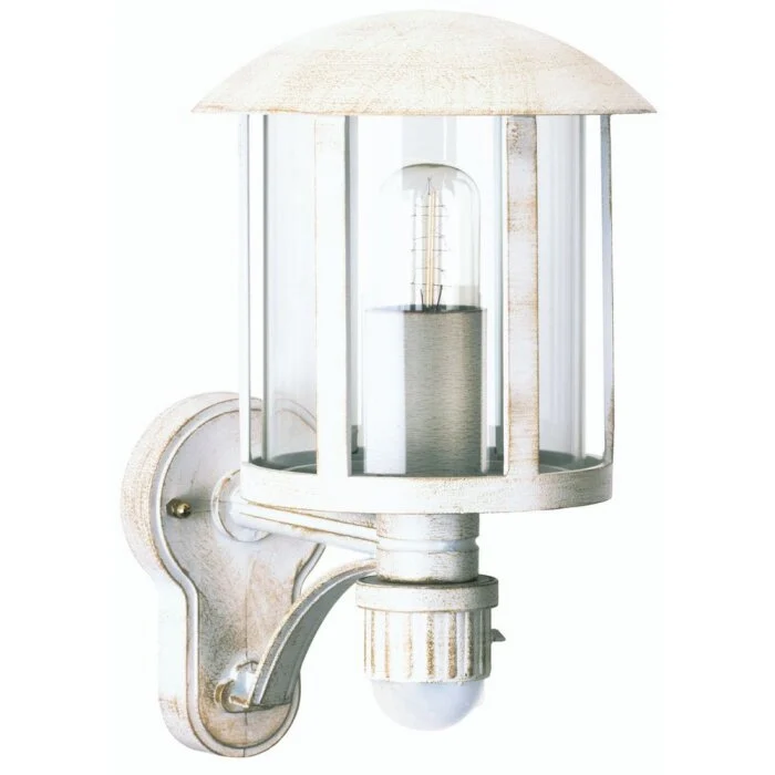 Albert 1836 Aplique para exterior dorado, Blanca, 1 luz, Sensor de movimiento