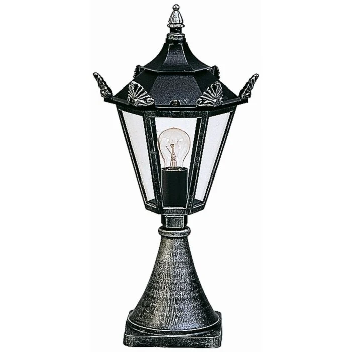Albert 533 Poste de jardin Negro, Plata, 1 luz