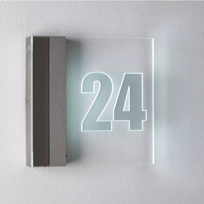 Albert 6007 Número de casa iluminado LED Acero inoxidable, 1 luz