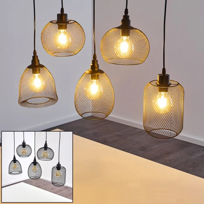 Aneby Lámpara Colgante Negro, 5 luces