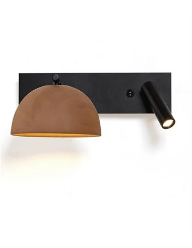 Aplique de pared Absis – Luxcambra – Lámpara con lector, diseño horizontal, lámpara de cerámica LED