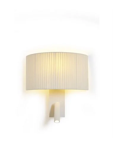 Aplique de pared Corba – Luxcambra – Lámpara con lector, Pantalla de algodón