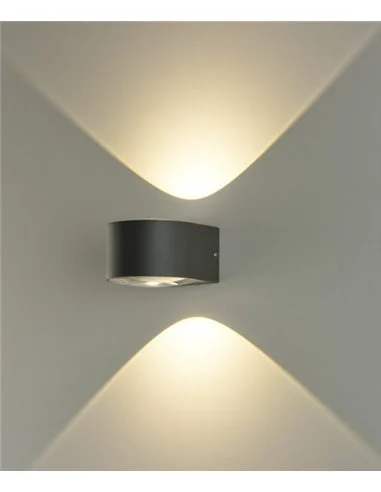 Aplique de pared de exterior Ania – ACB – Lámpara de pared antracita, 2 luces, LED 3000K
