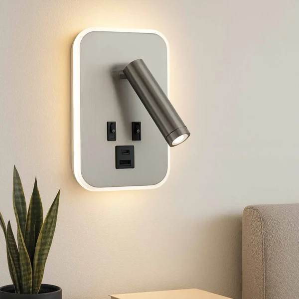 APLIQUE DE PARED LED 10W 3000-6000K USB NÍQUEL ORBIA