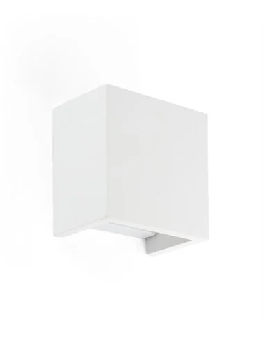 Aplique de pared Oslo – Faro – Lámpara cuadrada, Yeso blanco, 12.5 cm