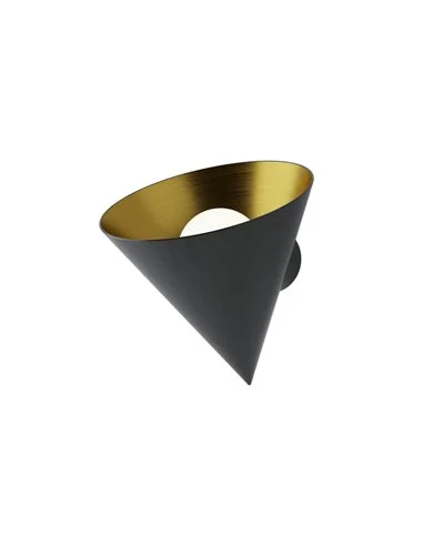 Aplique de pared Rubi – Robin – Lámpara moderna en negro y dorado