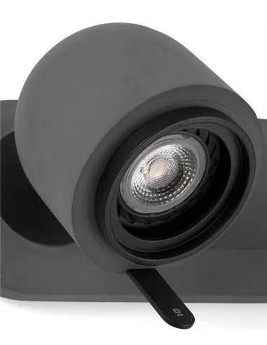 Aplique de pared Stone – Faro – Lámpara de cemento, 2 luces, Lector GU10