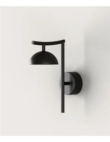 Aplique de pared Tana - Aromas - Lámpara de pared negra decorativa, LED Regulable Dali-Push