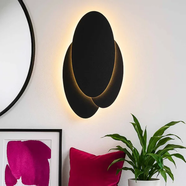 APLIQUE LED DECORATIVO 8W 3000-6000K NEGRO LUNE