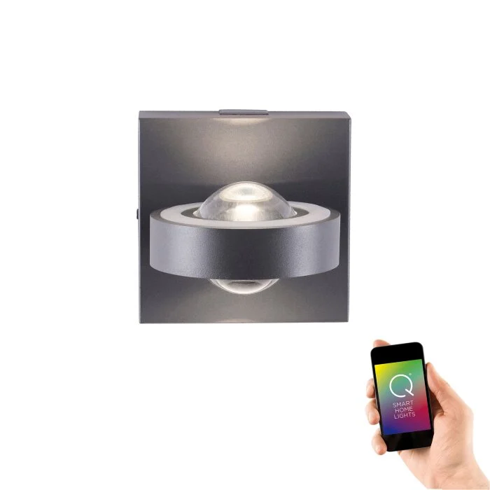 Aplique Paul Neuhaus Q-MIA LED Antracita, 2 luces, Mando a distancia