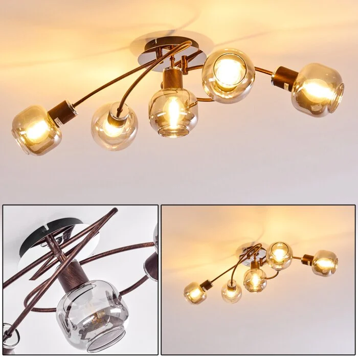 Arconciel Lámpara de Techo Marrón, 5 luces