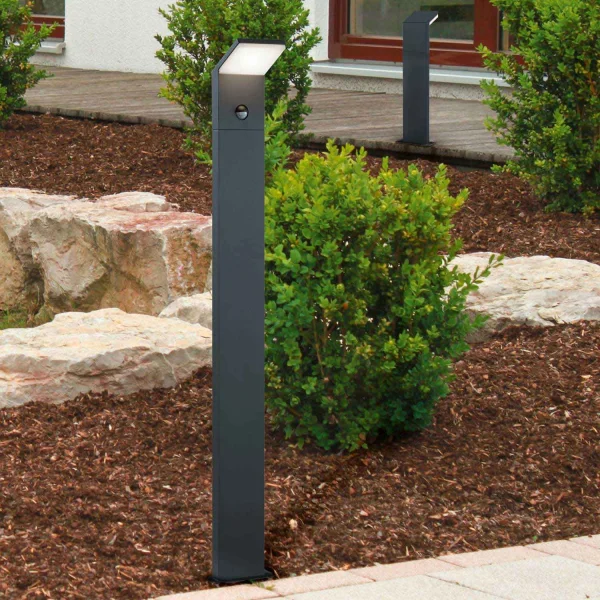 BALIZA EXTERIOR LED 9 W 3000K ANTRACITA C/SENSOR IP54 100 CM CROCUS