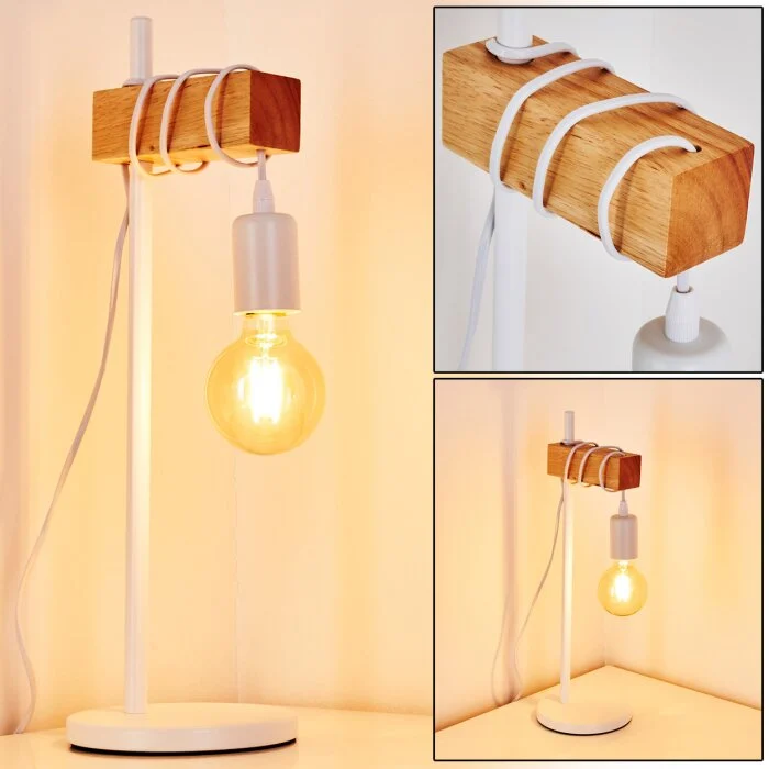 Barbengo Lámpara de Mesa Marrón, Blanca, 1 luz