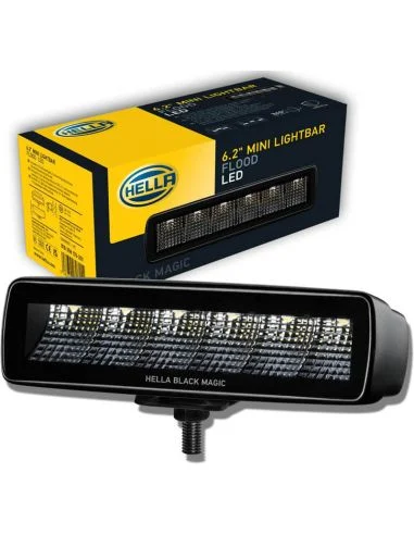 Barra LED rectangular de trabajo Black Magic Cube 6,2" 12V/24V 2.880Lm 1 Unds. con cable Hella 1FB 358 176-201