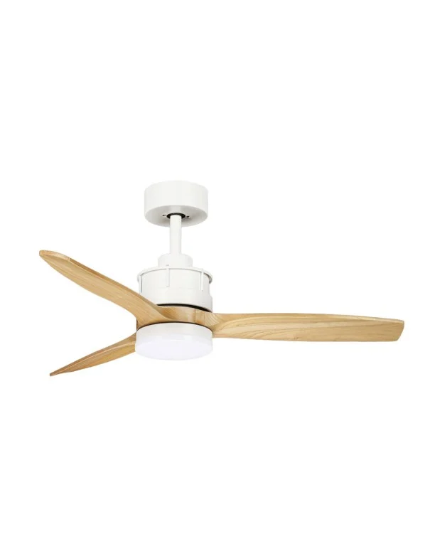 Barrax Ventilador de Techo Blanco Haya Fabrilamp