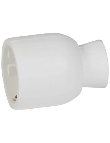 Base Móvil 2P+T 16A – Salida Recta, Cabezal Orientable – Blanco RAL9003