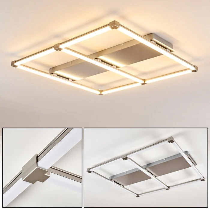 Beken Lámpara de Techo LED Níquel-mate, 1 luz