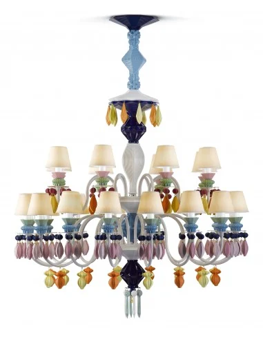 Lámpara colgante de techo de araña - Belle de Nuit -  24 luces  - Multicolor - Lladró