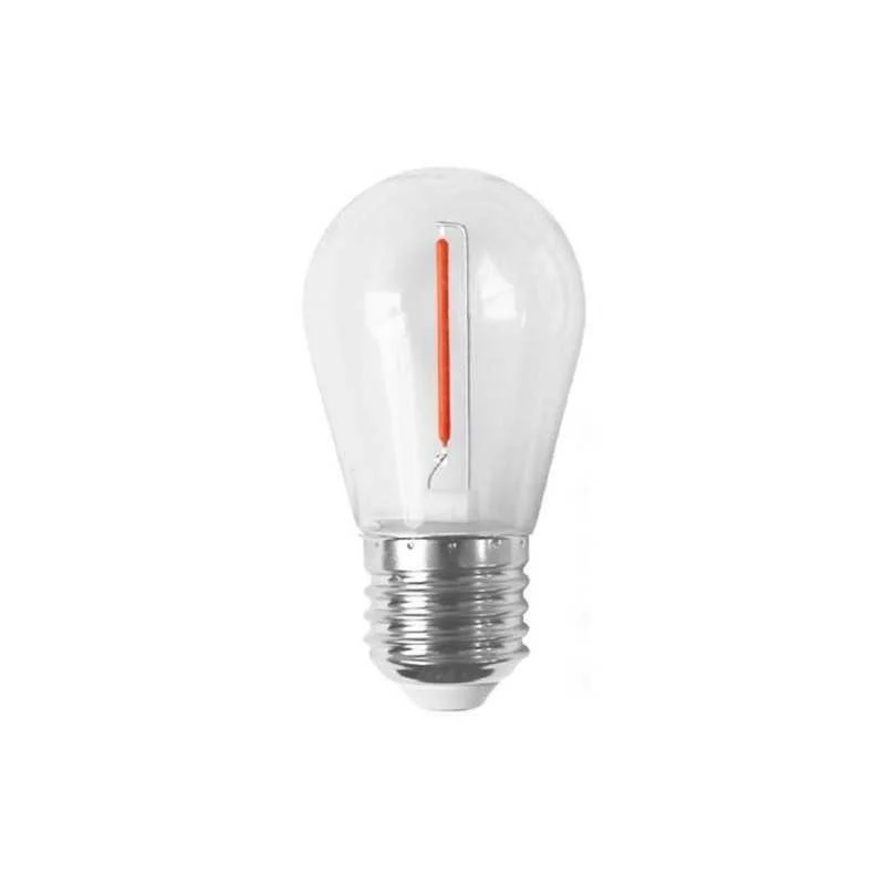 Bombilla LED goma rosa para guirnalda 1W rosca E27