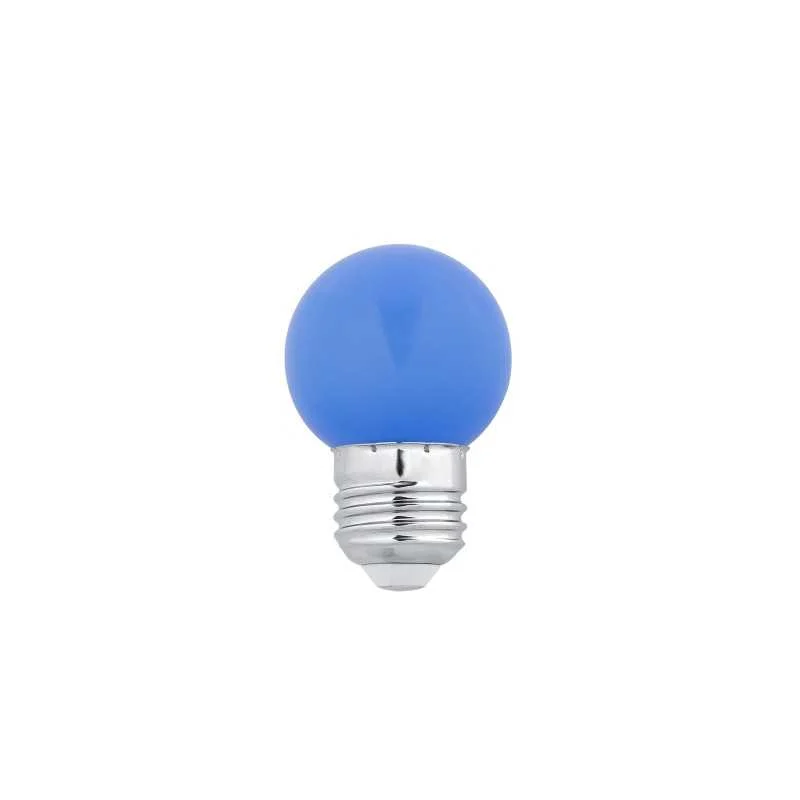 Bombilla LED esférica azul para guirnalda 1W rosca E27