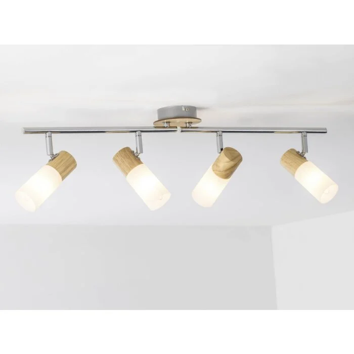 Brilliant Babsan Foco de techo Madera oscura, Blanca, 4 luces