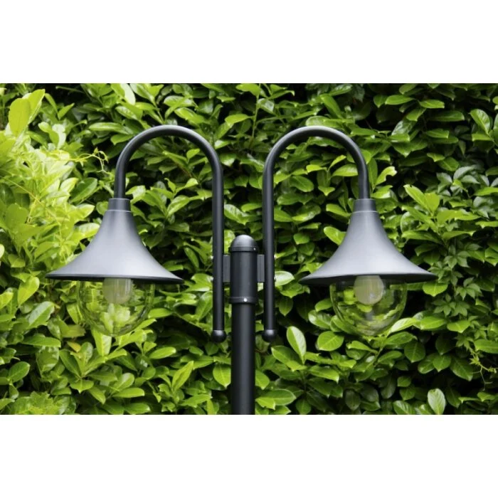 Brilliant Berna Lámpara de pie para exterior Negro, 2 luces