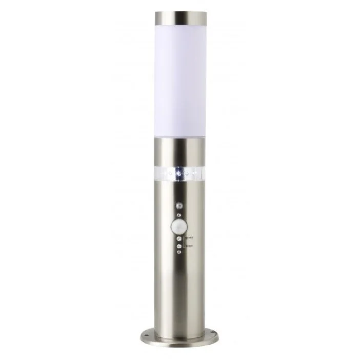 Brilliant Bole Poste de jardin Acero inoxidable, 1 luz, Sensor de movimiento