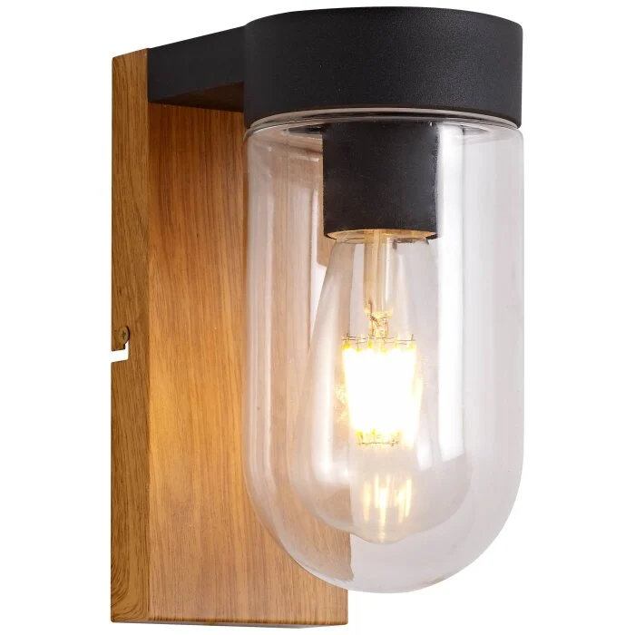 Brilliant Cabar Aplique Madera oscura, Negro, 1 luz