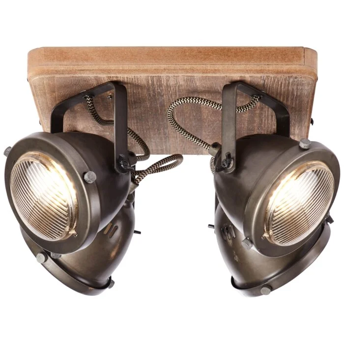 Brilliant Carmen Wood Foco Color acero inoxidable, 4 luces