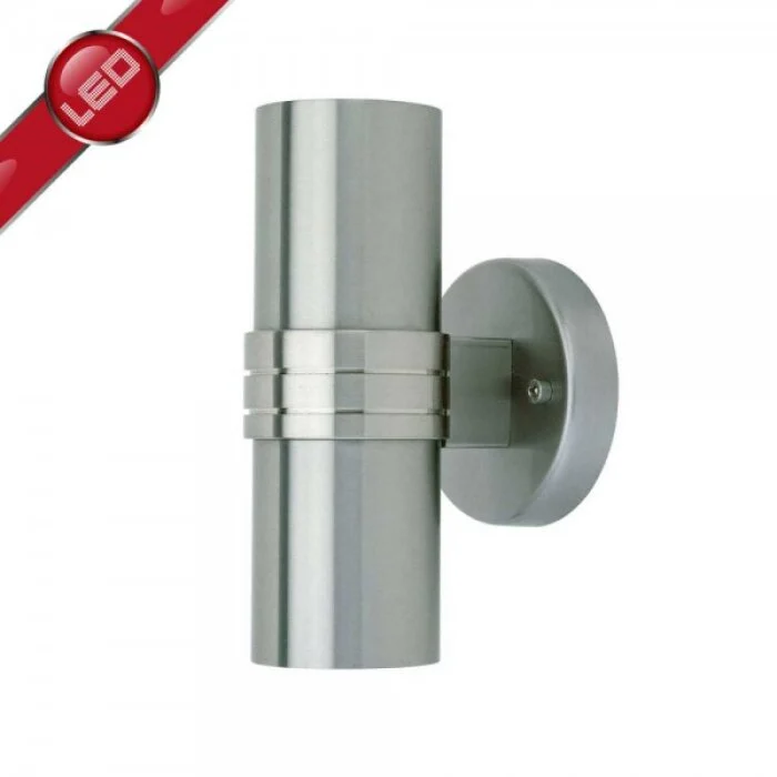 Brilliant Hanni Aplique para exterior Acero inoxidable, 2 luces
