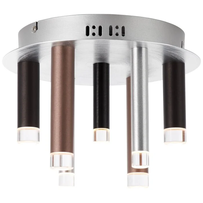 Brilliant Living Cembalo Lámpara de Techo LED Marrón, 7 luces