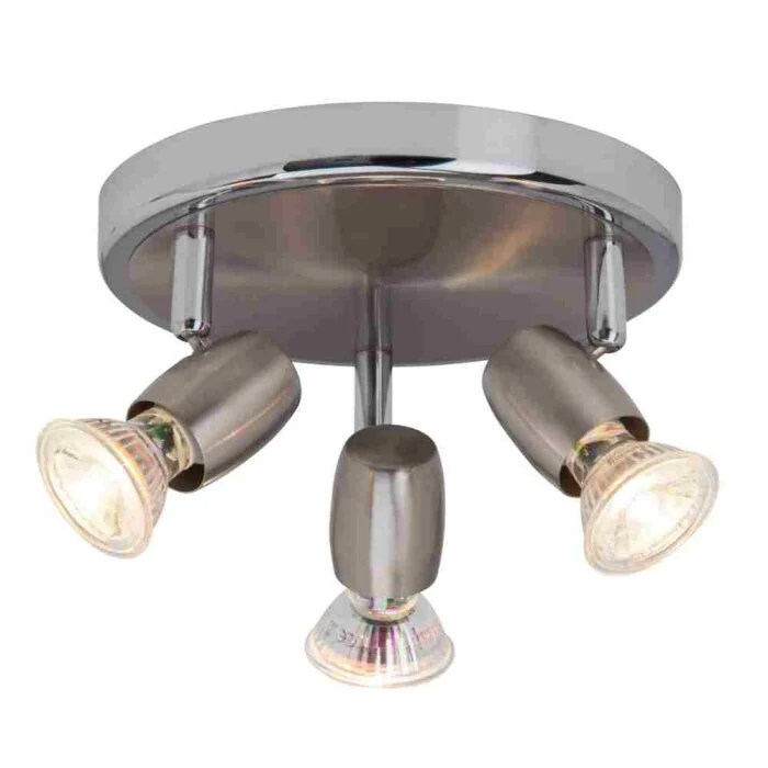 Brilliant Wesley Lámpara focos circular LED Cromo, 3 luces