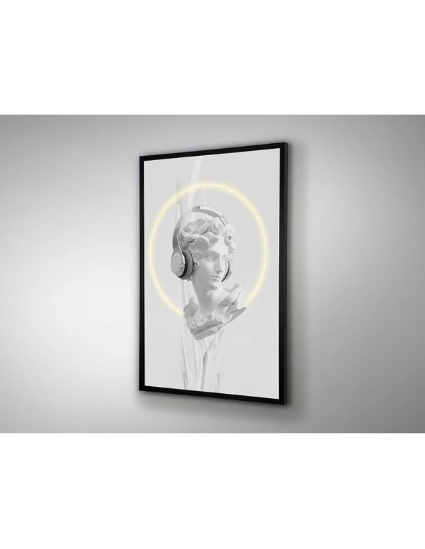 Busto Blanco Cuadro con Luz Led de Schuller
