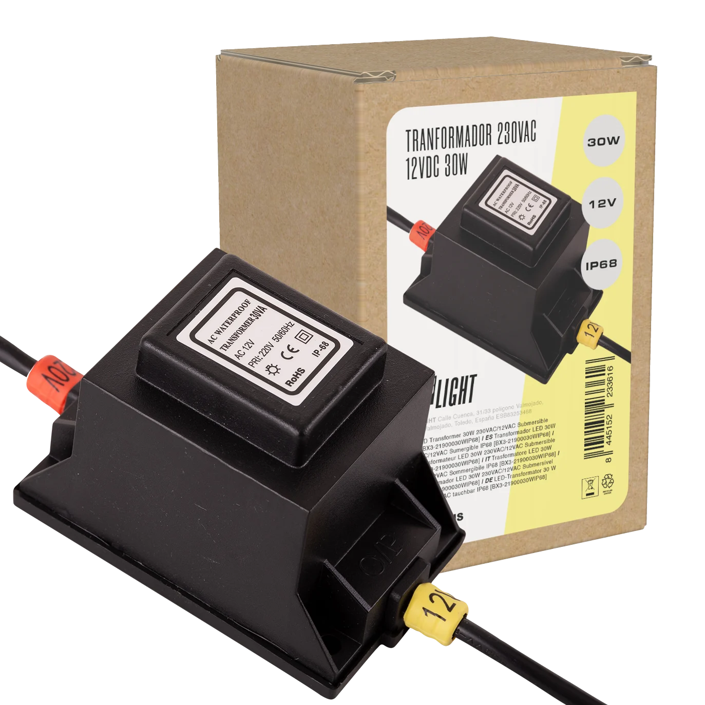 Transformador LED 30W 230VAC/12VAC Sumergible IP68  [BX3-21900030WIP68]