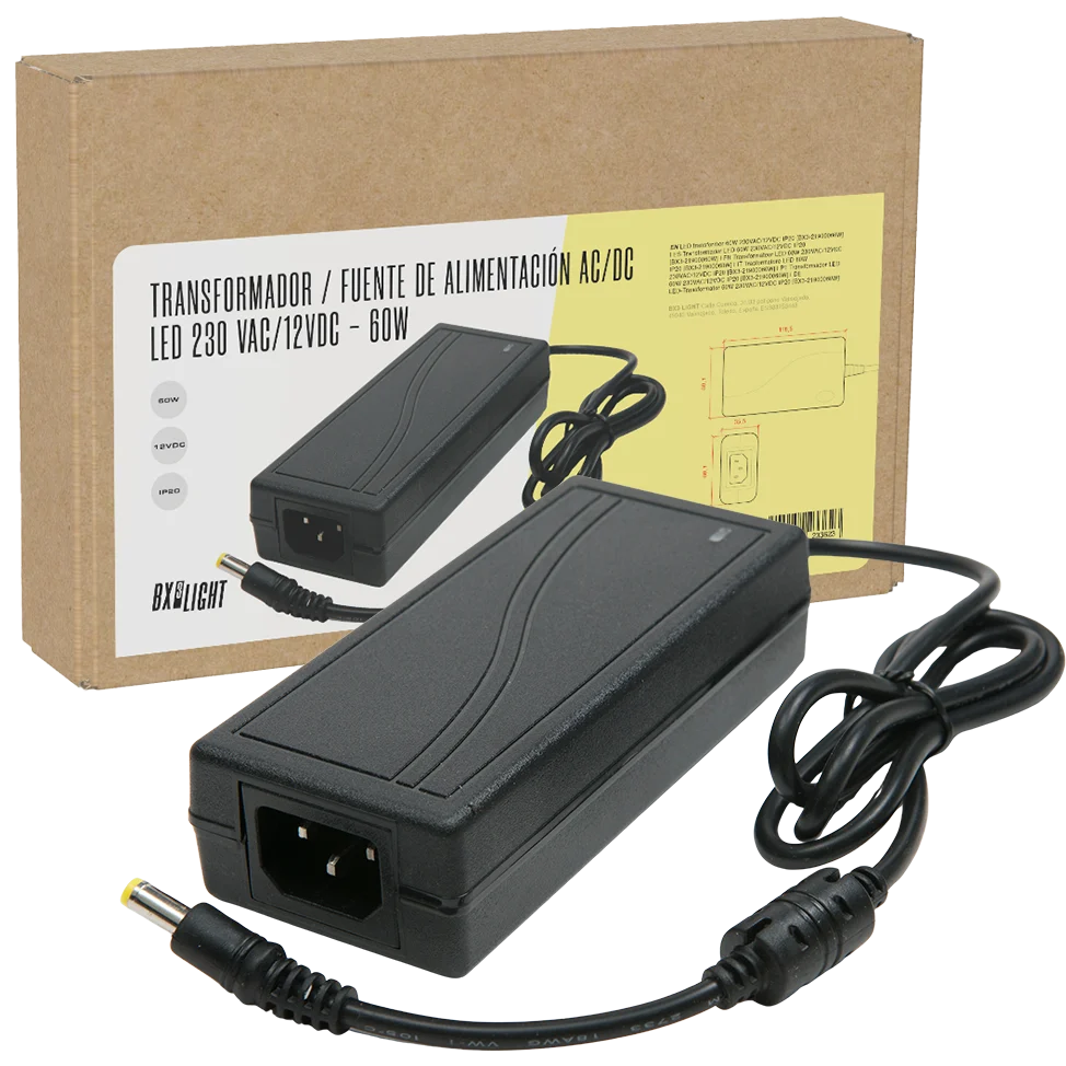 Transformador LED 60W 230VAC/12VDC IP20  [BX3-21900060W]