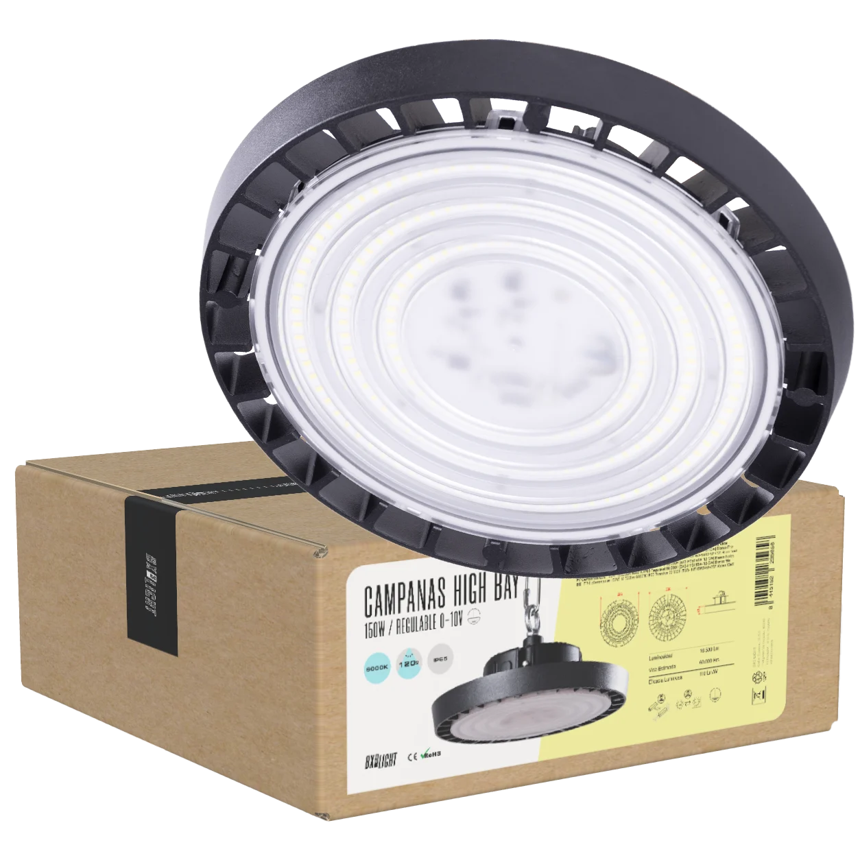 Campanas High Bay Led -  Grandes Alturas 150W IP65 6000 k 120º  [BX3-HVB150W-N2-CW]