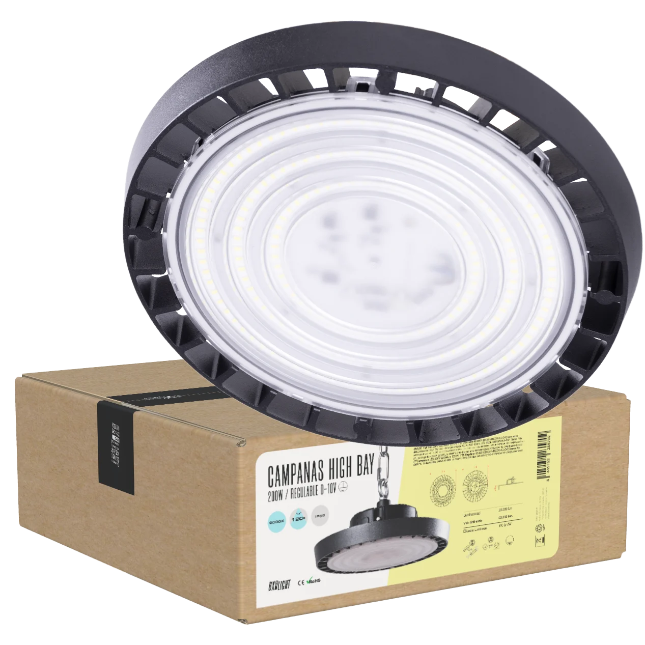 Campanas High Bay Led -  Grandes Alturas 200W IP65 4000 k 120º  [BX3-HVB200W-N2-CW]