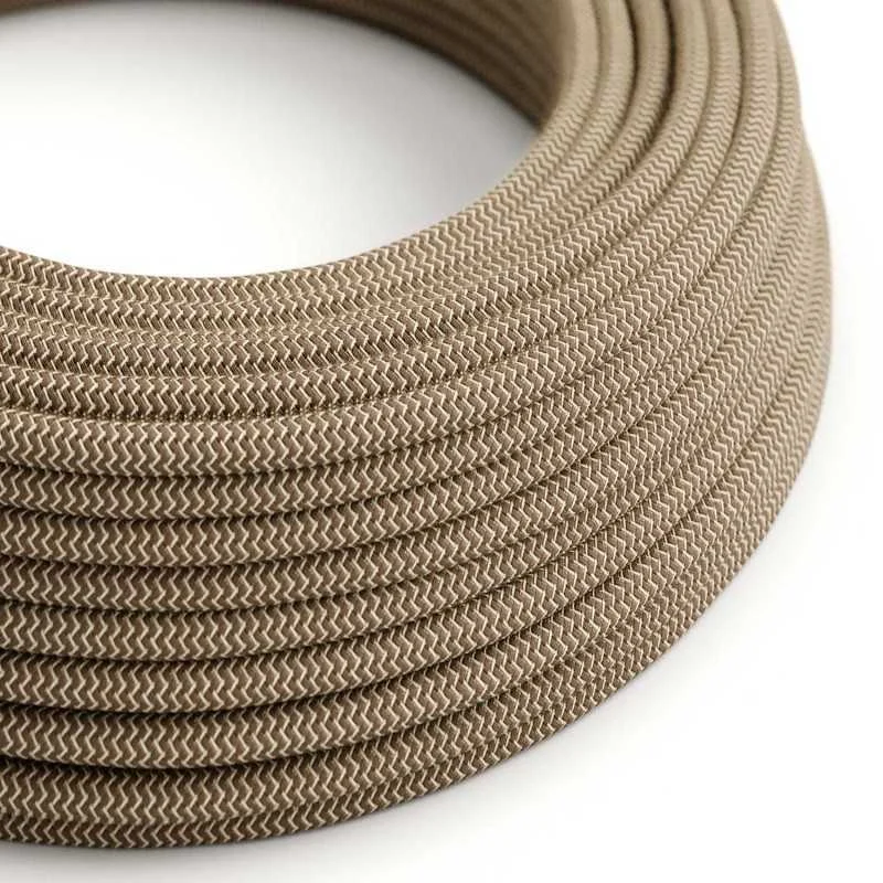 Cable decorativo textil a metros homologado bicolor lino