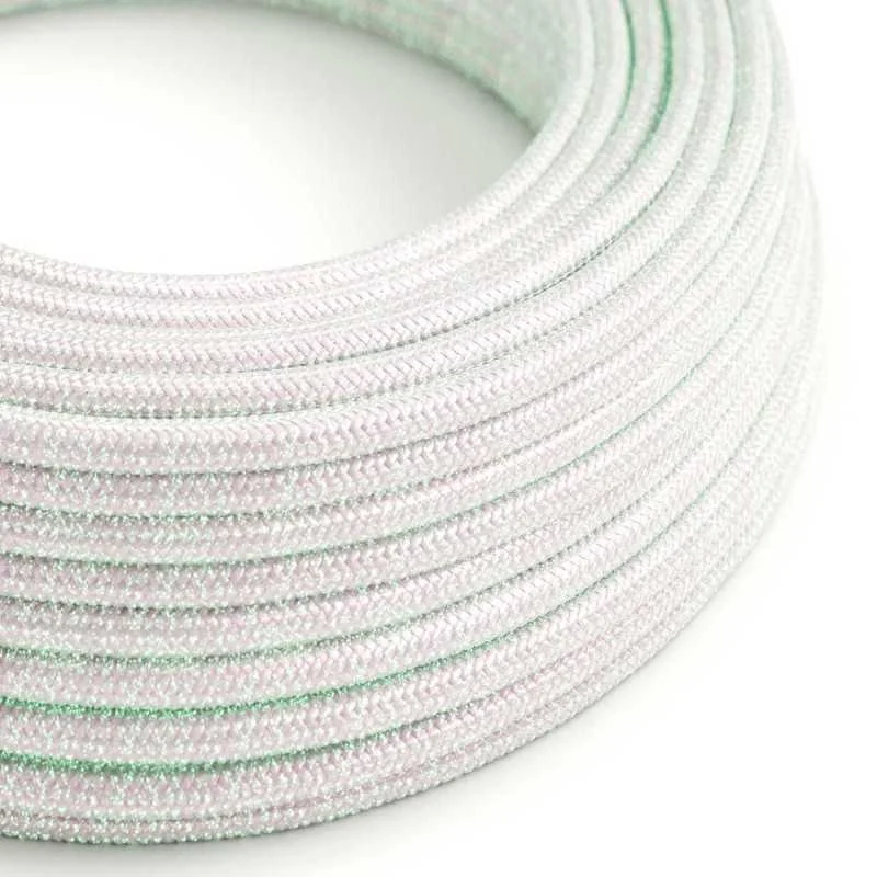 Cable decorativo textil a metros homologado blanco glitter