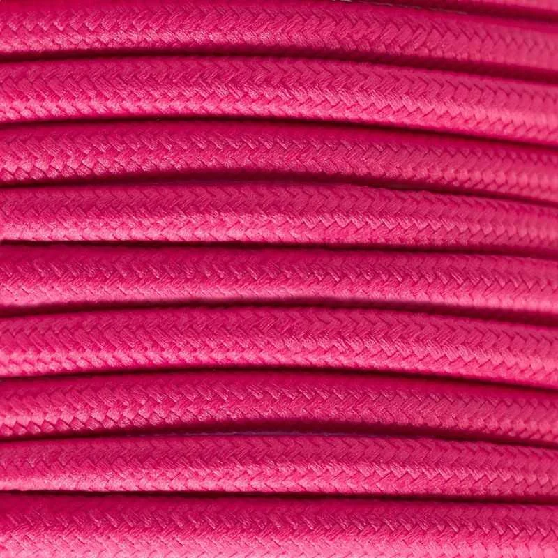 Cable decorativo textil a metros homologado color fucsia