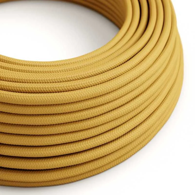 Cable decorativo textil a metros homologado color mostaza