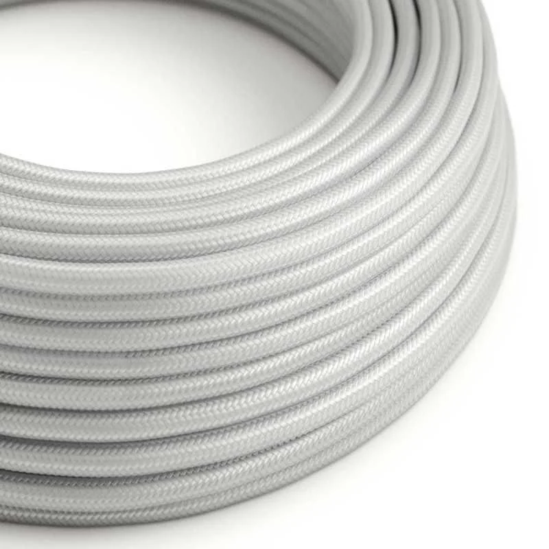 Cable decorativo textil a metros homologado color plateado