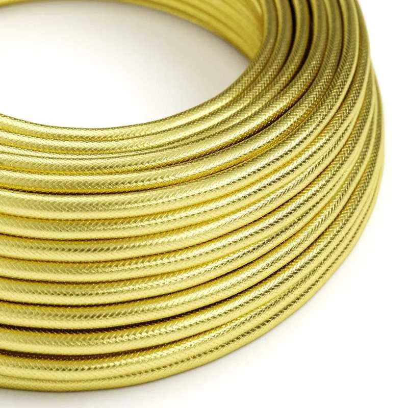Cable decorativo textil a metros homologado recubierto de cobre oro