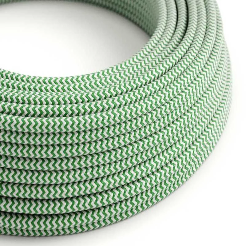 Cable decorativo textil a metros homologado bicolor verde