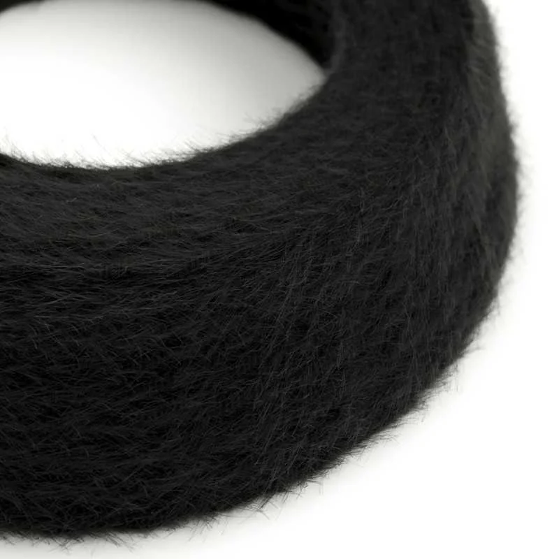 Cable decorativo textil trenzado a metros homologado pluma negro