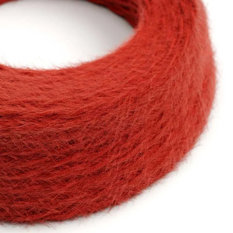 Cable decorativo textil trenzado a metros homologado pluma rojo
